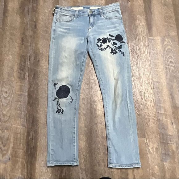 Anthropologie Denim - Pilcro and the Letterpress jeans womens 26 Hyphen light wash floral embroidered